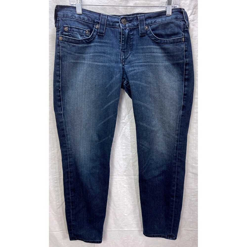 True Religion Skinny Jeans Womens 30 Blue Medium Wash Stretch USA WG9K39EM